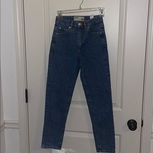 Garage dark wash mom jeans